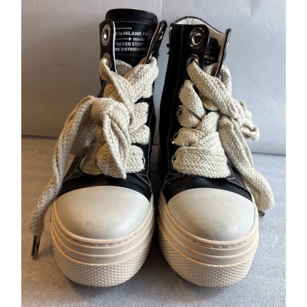 Cristian Zerotre Calipso 300 Shoes Women SZ39- 8.5 Black White High Top Italy